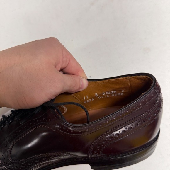 Allen Edmonds McAllister Burgundy Shell Cordovan Wingtip Oxfords 11 B 6275 - Picture 7 of 8